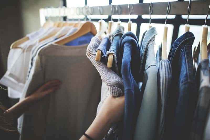 Woman buying clothes