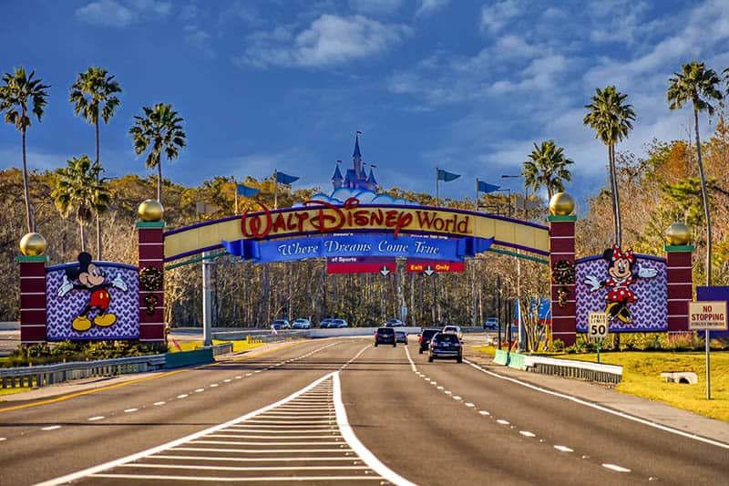 The road to a Disney world gate