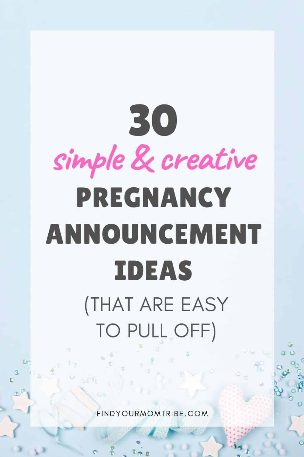 Pinterest Simple Pregnancy Announcement Ideas