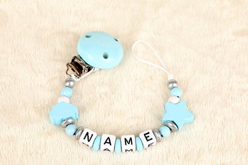 blue pacifier with boy name