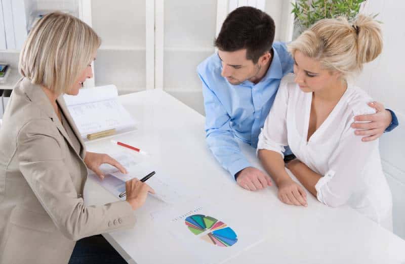 Young couple on a meeting with credit counselor