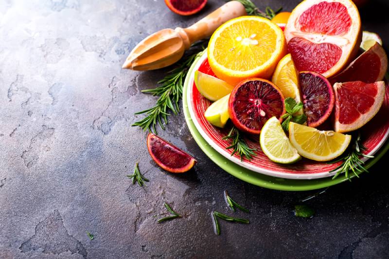 Citrus fruit on the plate