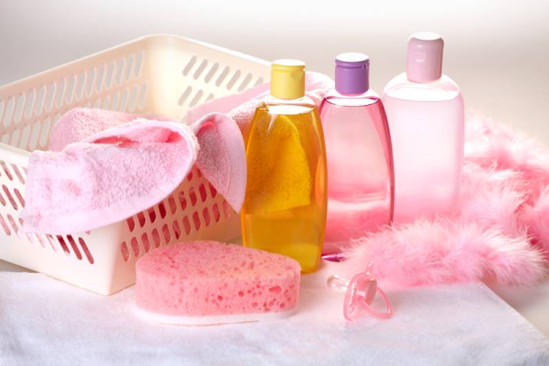 pink baby accessories for bathing