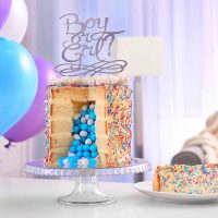 colorful cake for gender reveal