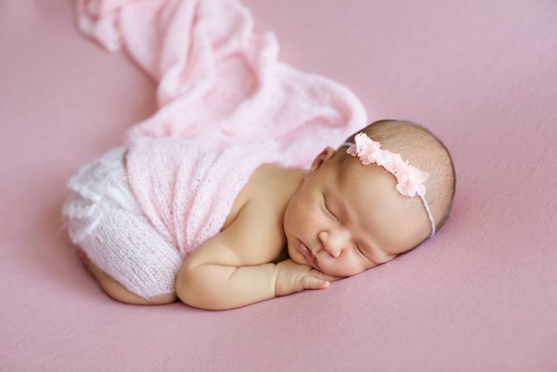 newborn baby girl sleeping