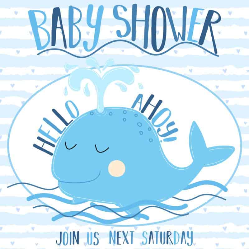 baby shower ocean theme with a whale