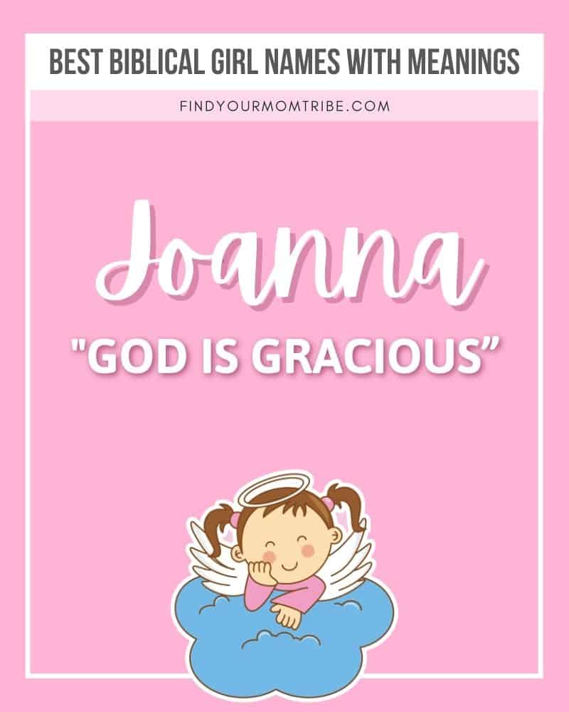 Illustrated biblical name Joanna with meaning