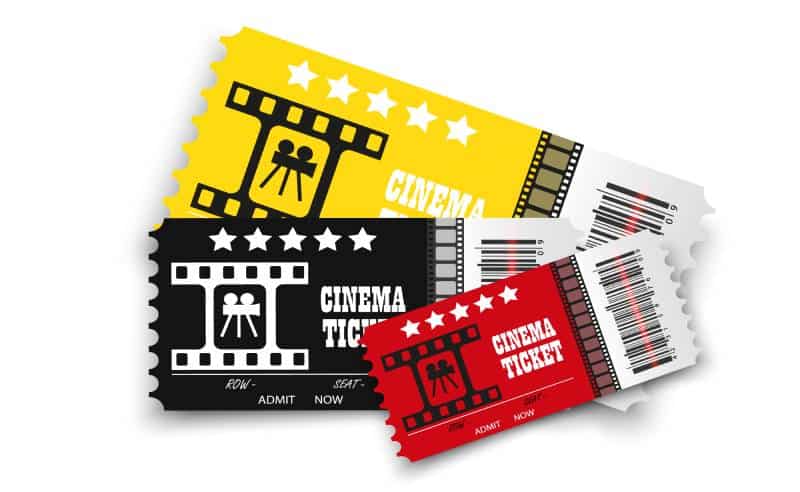 Vector cinema tickets isolated on transparent background