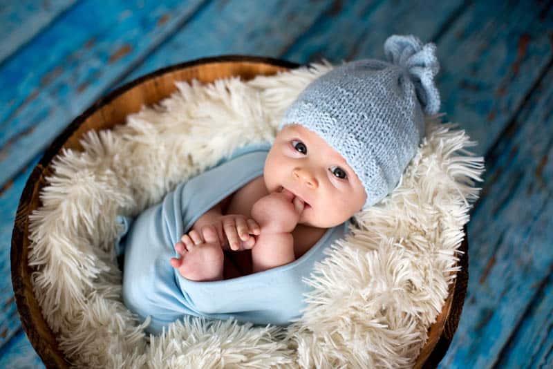 cute baby boy prepared for photosession