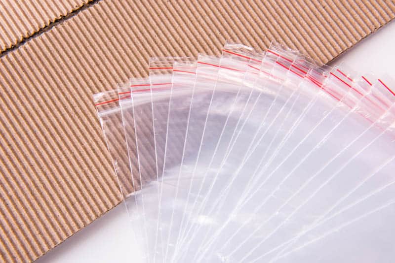 plastic bags for freezer and paperboard