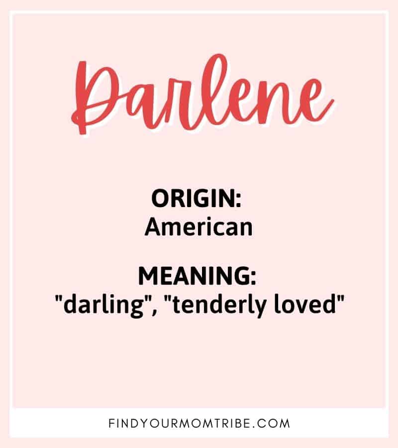 Illustrated girl name Darlene with meaning