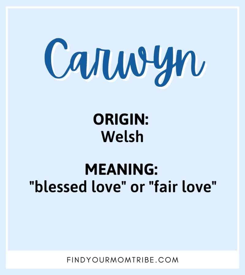 illustrated male name that means "love" - Carwyn