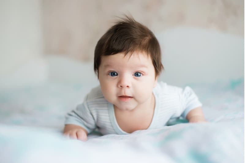 cute baby with brown hair