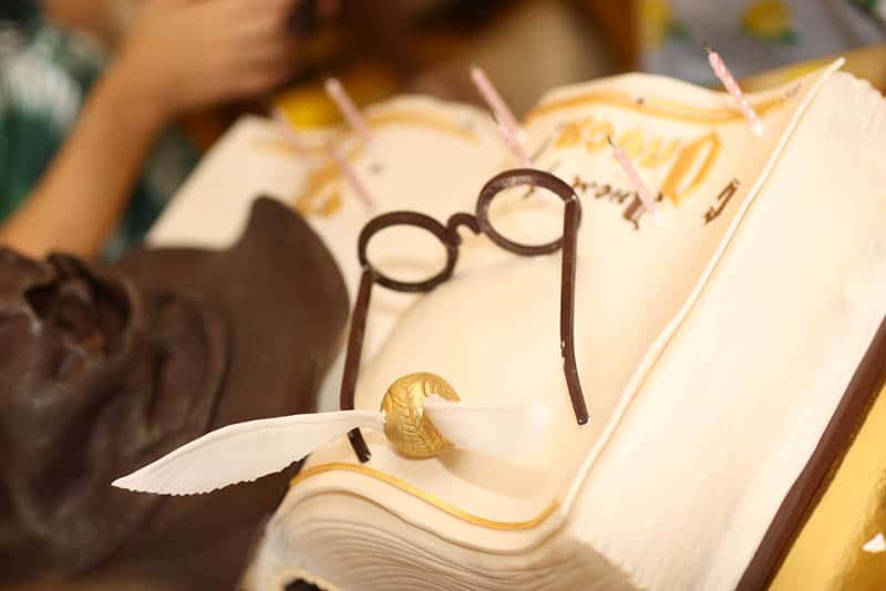 big book shape baby shower cake harry potter themed