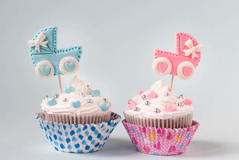delicious cupcakes for baby boy and a girl 
