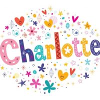 Name Charlotte written with decorative lettering