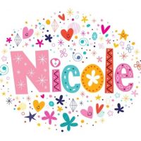 Nicole female name design decorative lettering type
