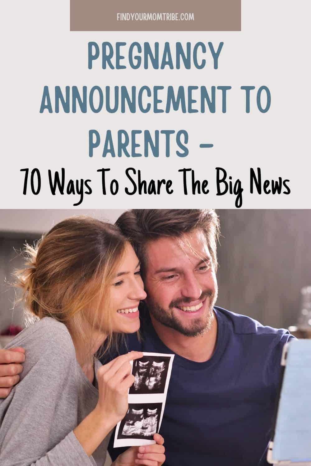 Pinterest pregnancy announcement to parents 