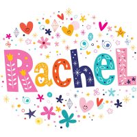 colorful illustration of the name rachel