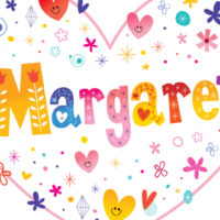 colorful illustration of the name Margaret