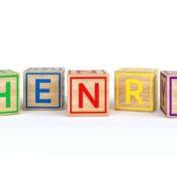 male name henry written on wooden blocks