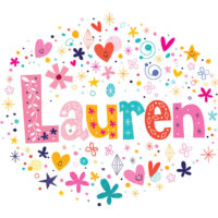 colorful illustration of the name Lauren