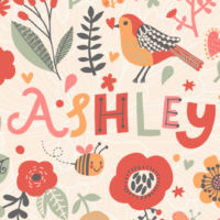 a colorful illustration of the name Ashley