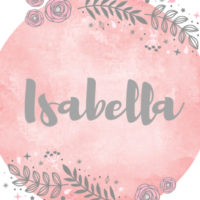 the name Isabella on a pink background