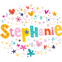 a colorful illustration of the name Stephanie