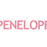 a pink illustration of the name Penelope