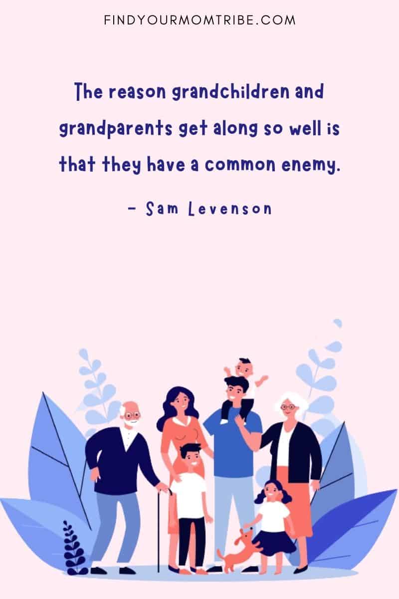 "The reason grandchildren and grandparents get along so well is that they have a common enemy." - Sam Levenson quote