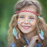 beautiful little hippie girl smiling