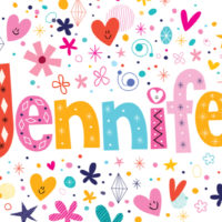 colorful illustration of the name Jennifer